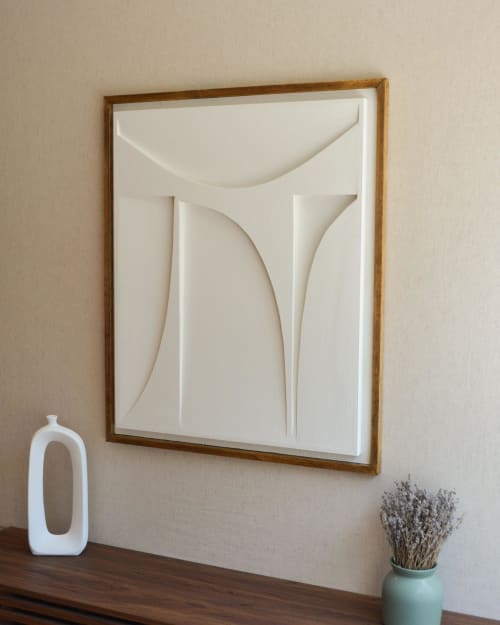 No. 03 Japandi Plaster Wall Relief - Scandinavian Neutral Decor | Wall Sculpture in Wall Hangings by Joseph Aurelius