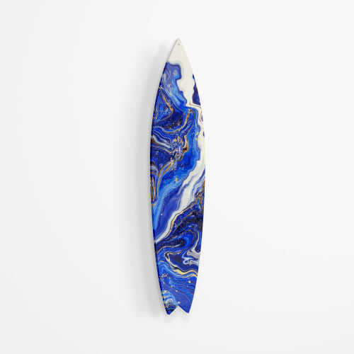 Abstract Blue Glitter Acrylic Surfboard Wall Art | Wall Sculpture in Wall Hangings by uniQstiQ