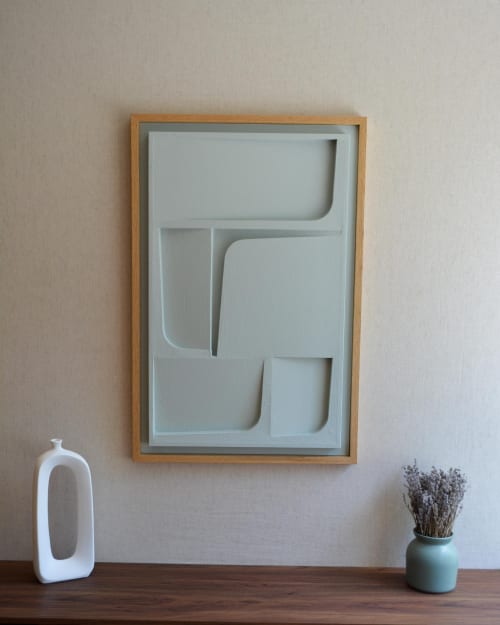No. 118 Japandi Plaster Wall Relief - Scandinavian Neutral Decor | Decorative Objects by Joseph Aurelius