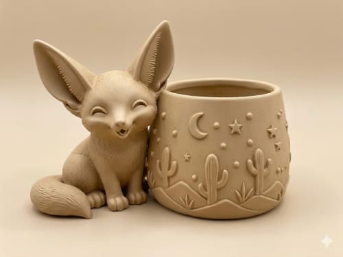 Fennec Fox Planter | Plant Stand in Plants & Landscape by Kimi Craft Corner
