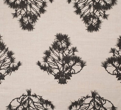 Brazil Tree Black Fabric | Linens & Bedding by Stevie Howell