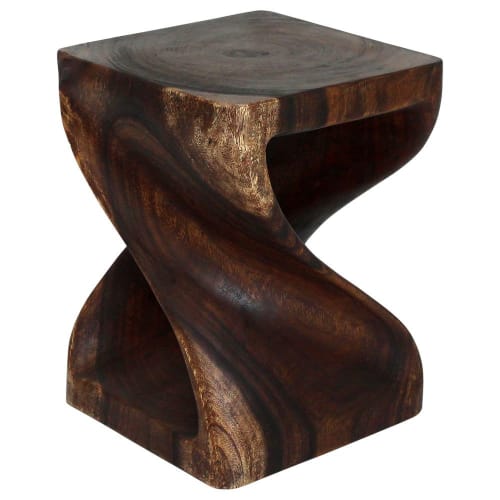 Haussmann® Twist End Table 15 x 15 x 20 in H Mocha Oil | Tables by Haussmann®