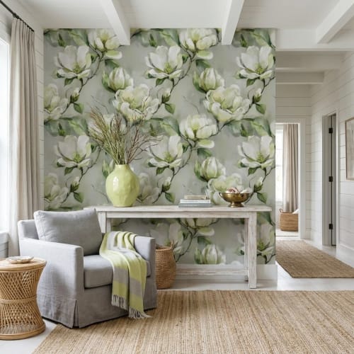Magnolia Bloom —  Bold Florals Luxury Wallpaper | Wall Treatments by ELLE WALLS