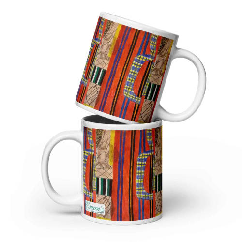 Coffee Mug - Palestine's Resilience - Folk Abstract Art | Work by Eman's Gallery