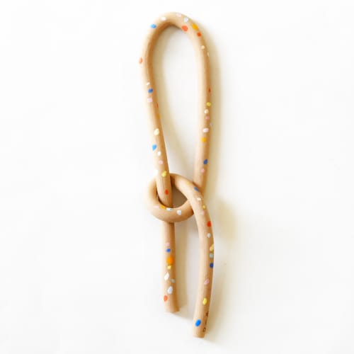 Clay Object 30- Long Sprinkles on Speckles Knot | Sculptures by OBJECT-MATTER / O-M ceramics