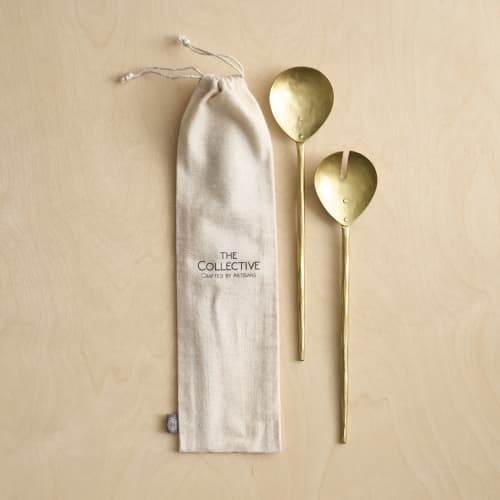 Forge Brass Salad Servers - Set of 2 | Serving Utensil in Utensils by The Collective