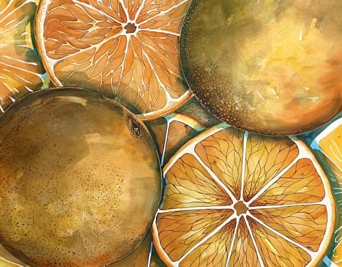 "Fresh Squeezed" | Oil And Acrylic Painting in Paintings by Maya Murano Studio