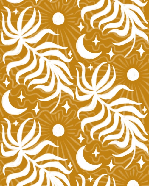 Lunar Leaf Removable Fabric Wallpaper - Peel and Stick! | Wallpaper by Samantha Santana Wallpaper & Home