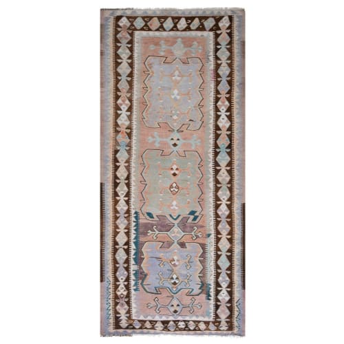 Hand Woven Turkish Oushak Kilim Flat Weave Wool Rug | Rugs by Vintage Pillows Store