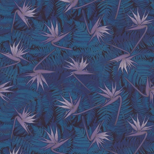 Birds Of Paradise - Blue | Wallpaper in Wall Treatments by Wallcovetings by Brenda Houston
