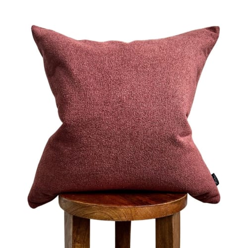 Red Rust Sherpa Pillow Cover | Pillows by Busa Designs