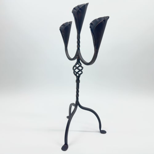 Hand Forged Iron Candelabra 27″ (68cm) | Candle Holder in Decorative Objects by edecrawzFC