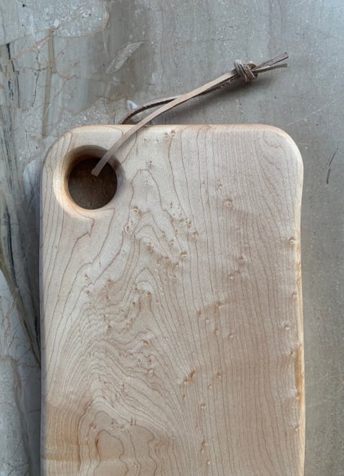 Birdseye Maple Serving Board | Minimal | Leather Tie | Decorative Objects by S W E V E N