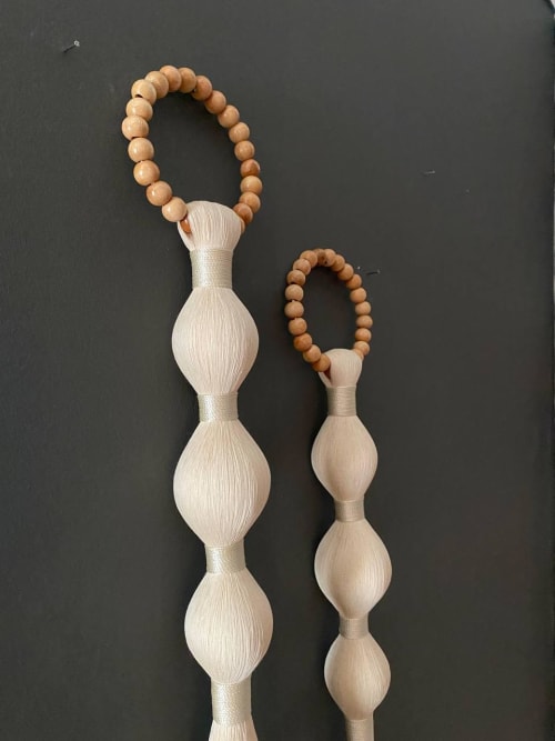 Macrame Wall Hanging with Wooden Beads | Boho Tassel Wall Decor | Scandinavian Fiber Art | Handmade Modern Tapestry | Minimal Home Decor | Wall Hangings by İnanç Yılmaz