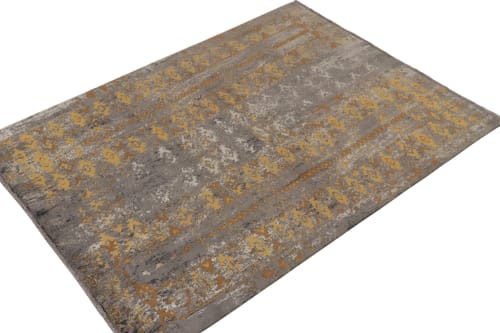 Rug & Kilim’s Abstract Rug in Gray, Gold and Beige-Brown All over Pattern | Rugs by Rug and Kilim