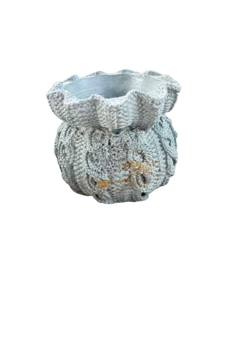 Mist Ruffle Knit Planter | Vases & Vessels by RAW & UNIQ