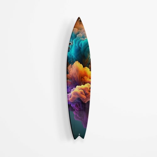 Abstract Space Smoke Acrylic Surfboard Wall Art | Wall Sculpture in Wall Hangings by uniQstiQ