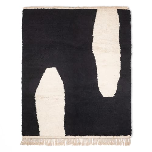 Black and white Beni Ourain Rug, Moroccan handmade rug | Rugs by Benicarpets