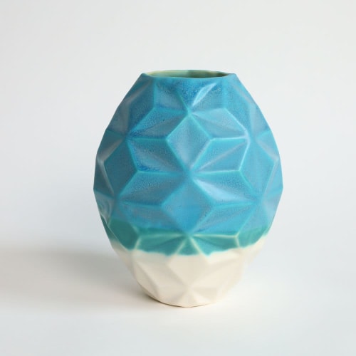 Oblique in Mediterranean Sea | Vase in Vases & Vessels by by Alejandra Design