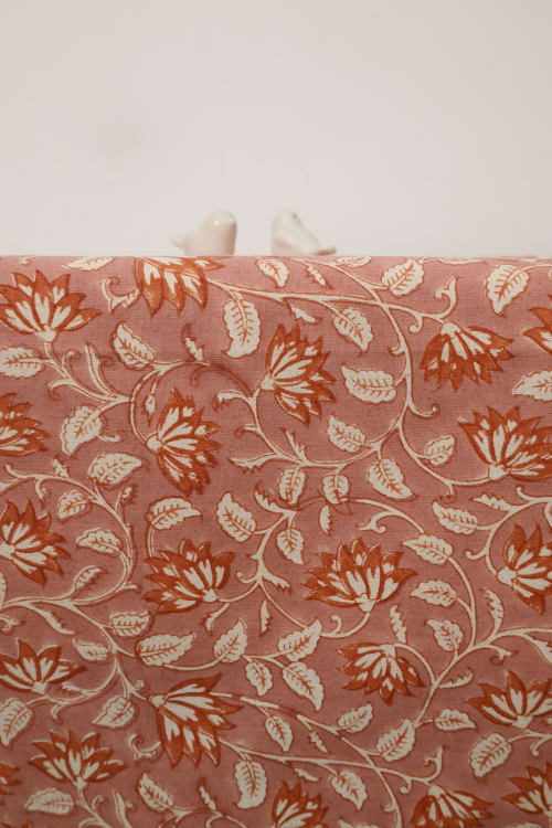 Blush Vines Block Print Tablecloth | Linens & Bedding by Ninéh
