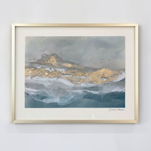 Coastal Sage No. 1 - Embellished Print | Mixed Media in Paintings by Julia Contacessi Fine Art