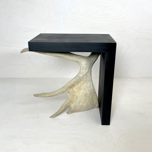 Moose Antler End Table | Tables by Farmhaus + Co.