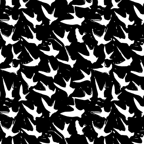 Bird by Bird (XL), Night Sky | Linens & Bedding by Philomela Textiles & Wallpaper