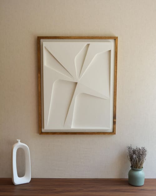 No. 08 Japandi Plaster Wall Relief - Scandinavian Neutral Decor | Wall Sculpture in Wall Hangings by Joseph Aurelius