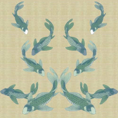 Koi - Green | Wallpaper in Wall Treatments by Wallcovetings by Brenda Houston