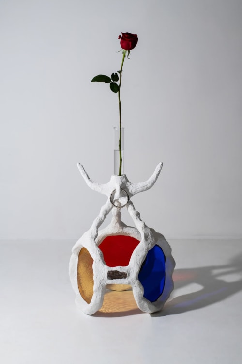 Sacred Bull - Stained Glass Vessel | Sculptures by Shawn Button