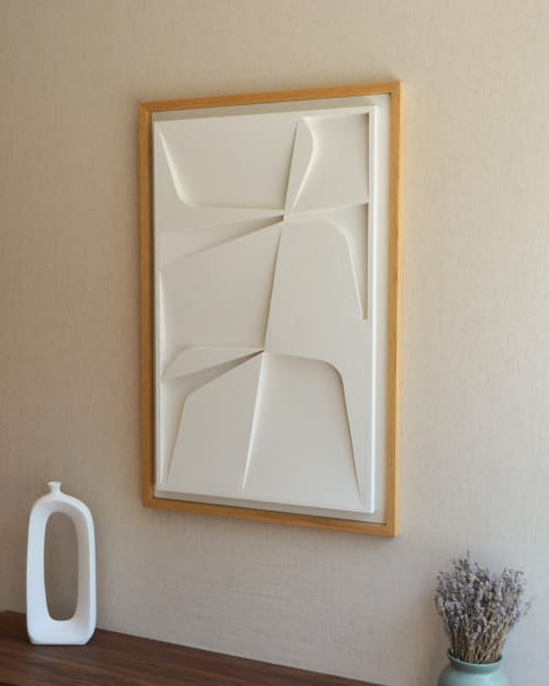 No. 12 Japandi Plaster Wall Relief - Scandinavian Neutral Decor | Wall Sculpture in Wall Hangings by Joseph Aurelius