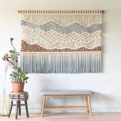Large Macrame Wall Tapestry - SOFT HILLS | Wall Hangings by Rianne Aarts / Teddy and Wool Studio