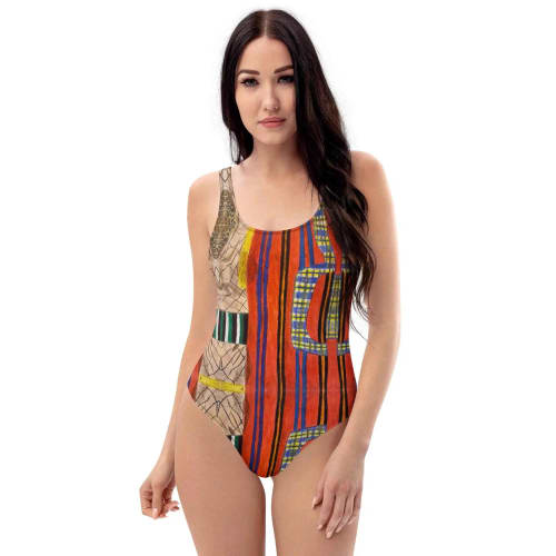 Swimsuit - Palestine's Resilience - Folk Abstract Art | Work by Eman's Gallery