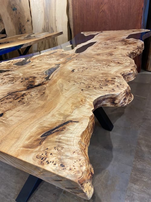 Live Edge Epoxy Conference Table - Epoxy Resin Table | Dining Table in Tables by Tinella Wood