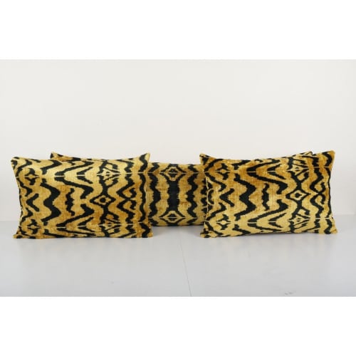 Handmade Tiger Design Ikat Velvet Bedding Pillow | Pillows by Vintage Pillows Store