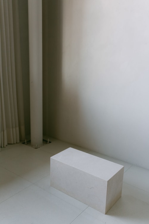 Mosa White Marble Plinth 002 | Side Table in Tables by District Loom