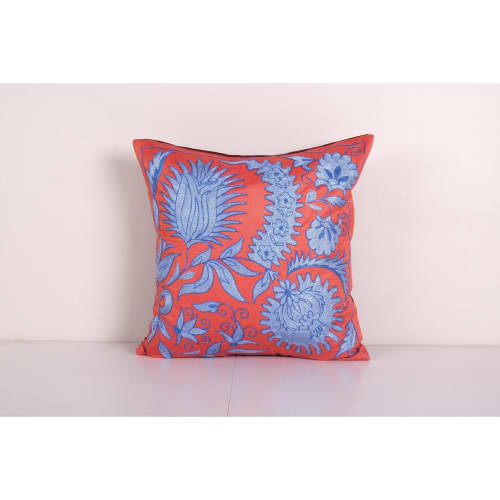 Vintage Embroidery Suzani Silk Pillow Fashioned from a Mid-2 | Pillows by Vintage Pillows Store