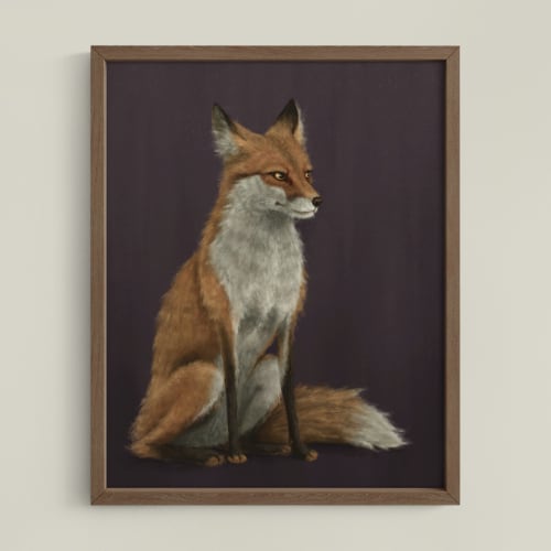 The Woodland Fox - Burgundy Edition | Prints by The Ugly Cat Studio