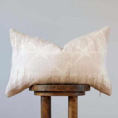 Dusty Rose Tie Dye Lumbar Pillow 14x22 | Pillows by Vantage Design