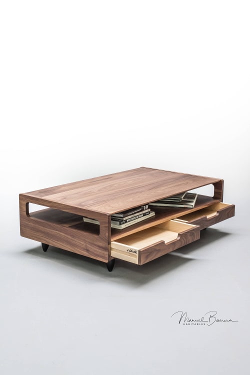 Marble Coffee Table Solid Walnut/Oak Board | Tables by Manuel Barrera Habitables