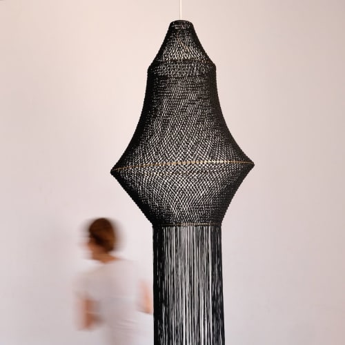 Khadija Macrame Lamp - Khol Black | Pendants by Hamimi