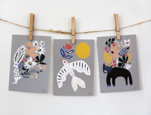 Kalidah, Dove, and Rabbit Print Set | Prints by Leah Duncan