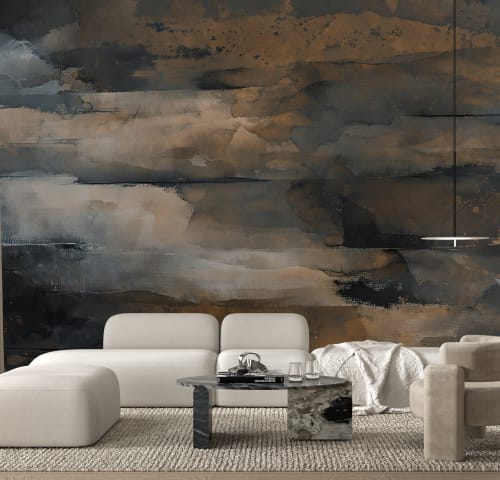 Ember Veil — Abstract Luxury Wallpaper Mural | Wall Treatments by ELLE WALLS