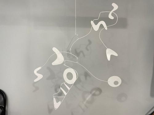 Modern Mobiles In Stock Sculpture in White Hanging Kinetic | Wall Hangings by Skysetter Designs