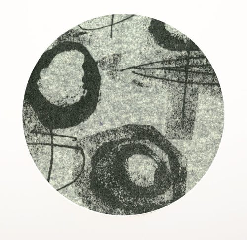Trivet Medium Merino Wool Felt Fingerprint Flower Grey | Coaster in Tableware by Lorraine Tuson