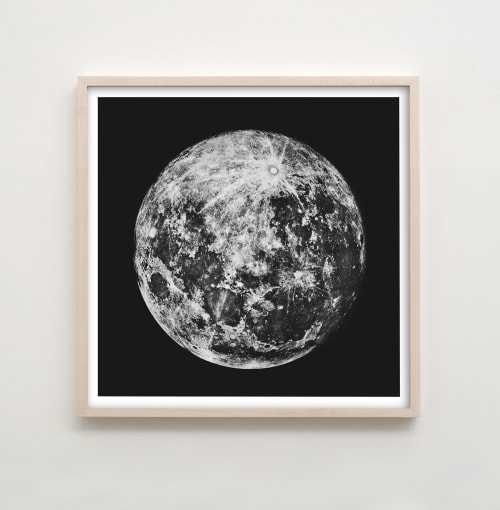 Square Black and White Moon Print, Moon Art, Moon Wall Decor | Prints by Capricorn Press