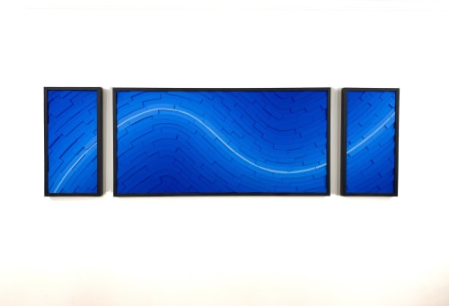Electric Atlantic Tryptich | Wall Sculpture in Wall Hangings by StainsAndGrains