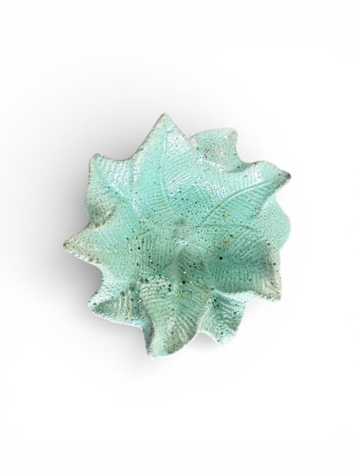 Mint Selenite Leaf Bowl | Decorative Bowl in Decorative Objects by RAW & UNIQ