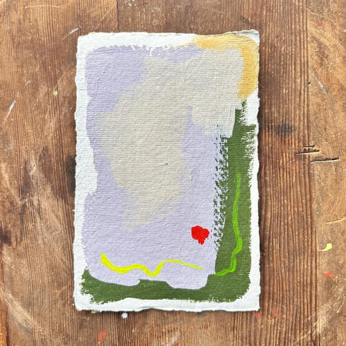 Abstract on handmade paper | Oil And Acrylic Painting in Paintings by Lizzie DiSilvestro