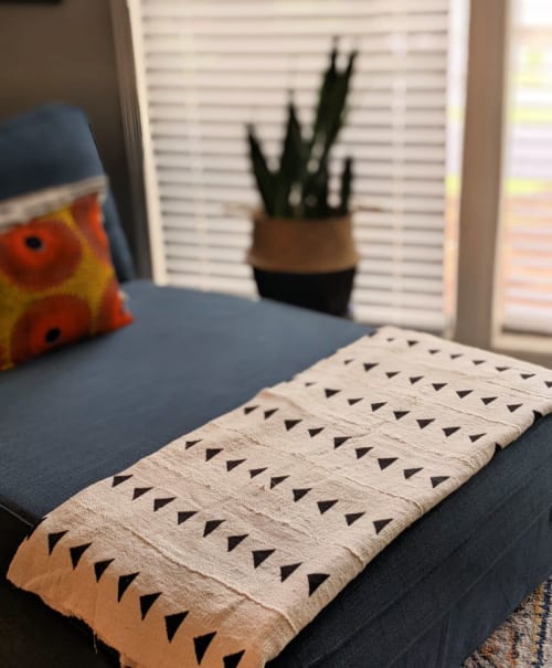 White Black Mud Cloth Fabric | Linens & Bedding by Reflektion Design